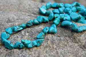 Turquoise healing stone linked to the throat chakra for communication and calm